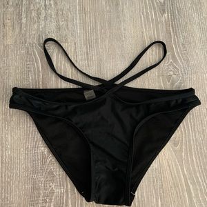 black cross body bikini bottom